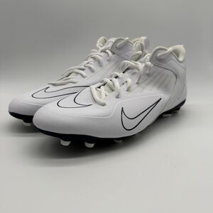 NIKE ALPHA HUARACHE 8 VARSITY LAX "LACROSSE" WHITE-NAVY BLUE SZ 13 [CZ6558-101]